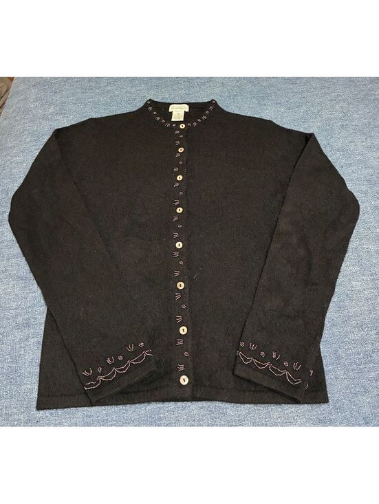 Deane & White Sweaters - Women's Medium Deane & White Black cashmere cardigan beaded embellished